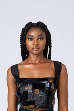 NYA STRAP BEADED CROP TOP