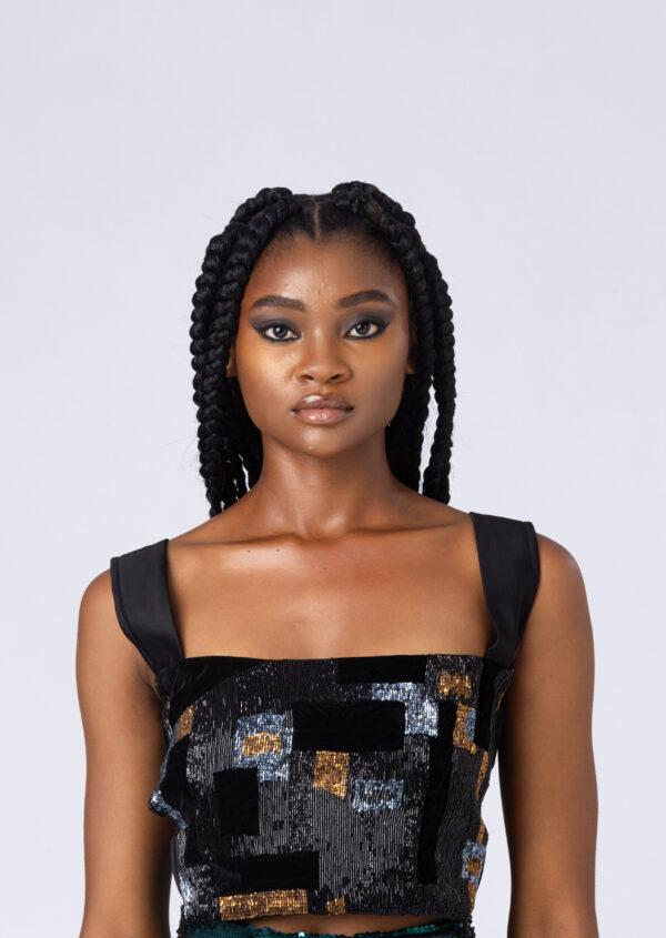 NYA STRAP BEADED CROP TOP