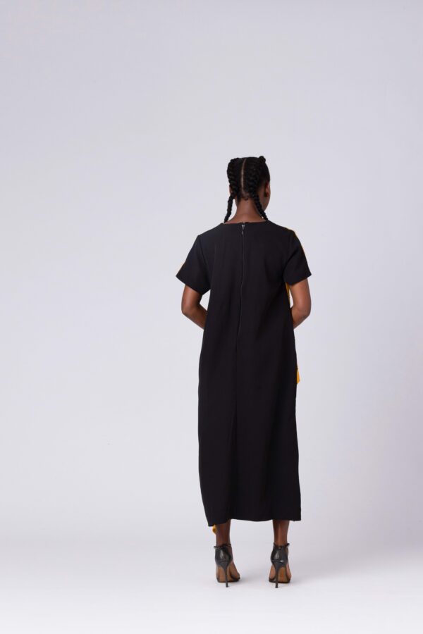 GOZEL GREEN PANEL FLAP DRESS - Image 2