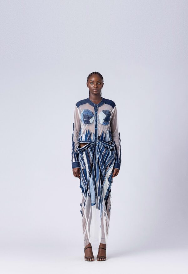 NKWO DENIM TWIST KAFTAN - Image 2