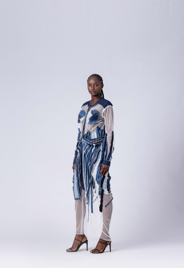 NKWO DENIM TWIST KAFTAN