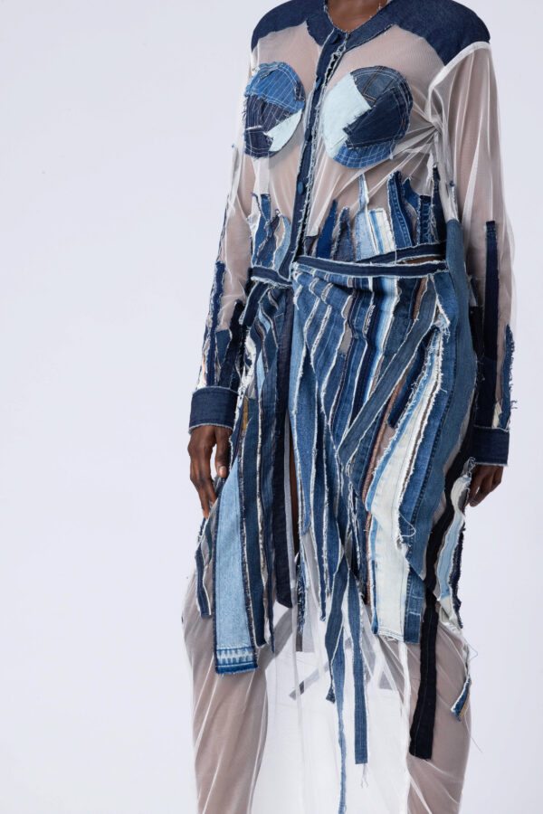 NKWO DENIM TWIST KAFTAN - Image 4