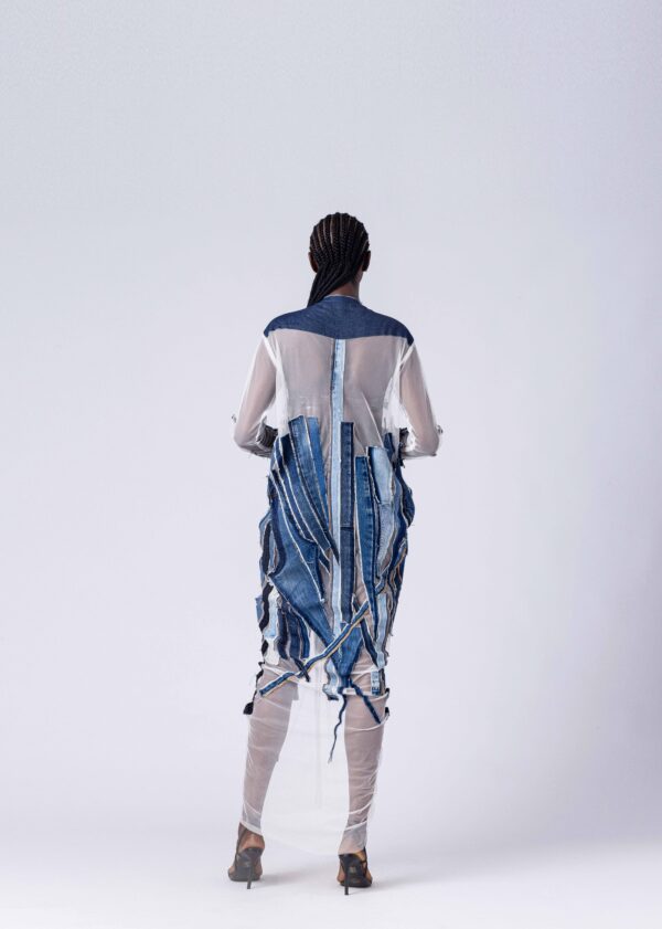 NKWO DENIM TWIST KAFTAN - Image 3