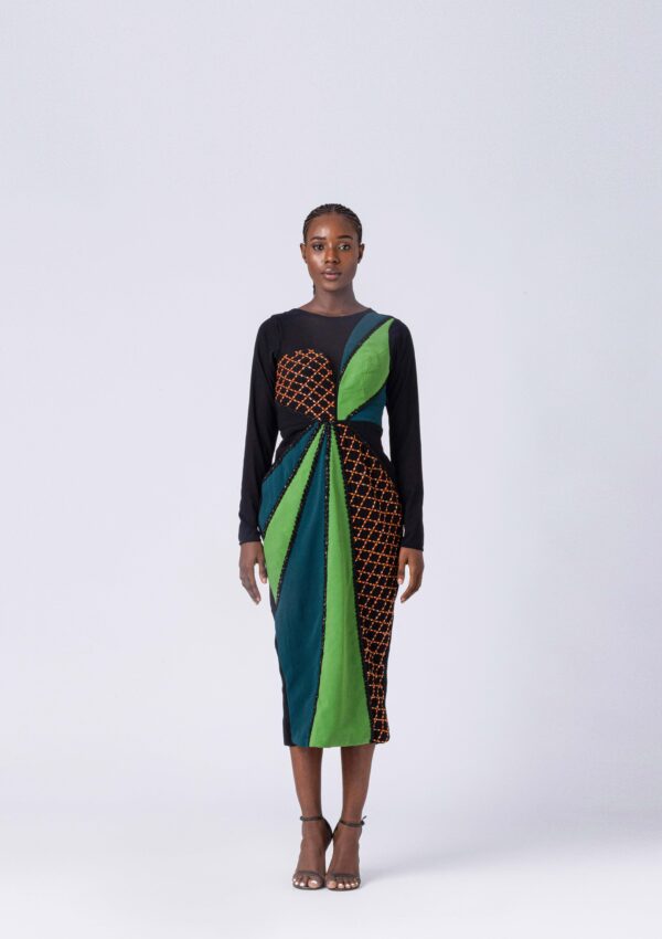 DNA  SPIRAL MIDI MESH DRESS - Image 3