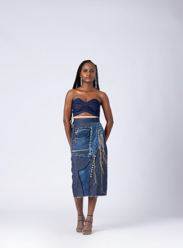 NKWO BATTLE WRAP LONG SKIRT